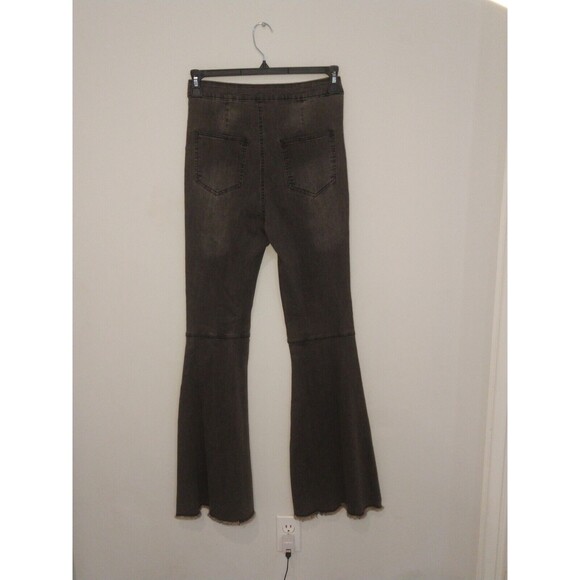 Chelsea & Violet  Hippie Flared Distressed Black Freyed  27 Jeans Boho - Picture 3 of 7
